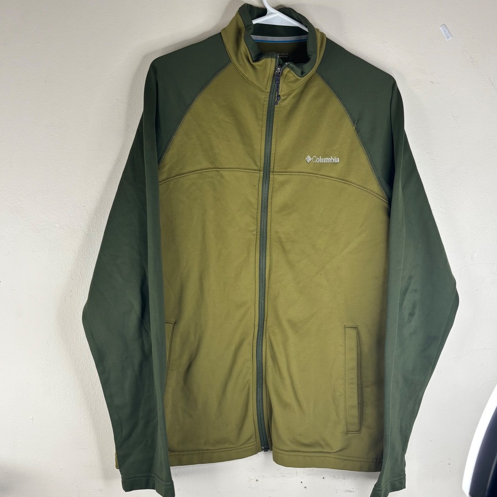 Columbia Jacket Omni-Wick Full Zip Mens Large Green Polyester Fleece AM6672